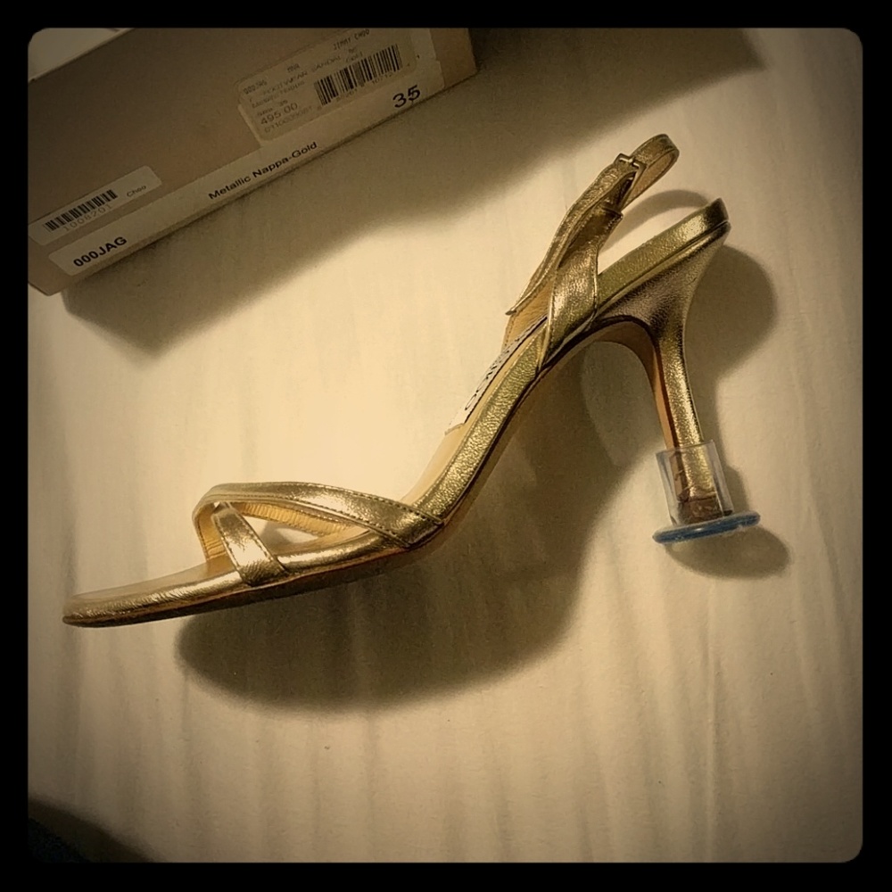 Jimmy Choo Metallic Gold Nappa Size 35